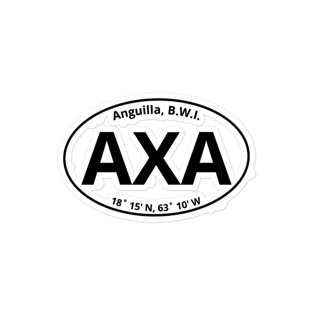 Anguilla AXA Euro Sticker with Coordinates