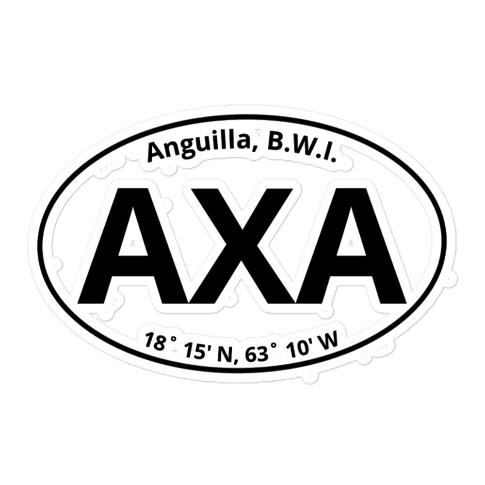 Anguilla AXA Euro Sticker with Coordinates